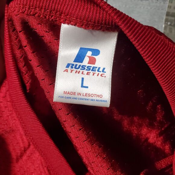 Russell Athletic Blank Jersey Mens Size Large Red Football Sports ON Field NFL - Picture 3 of 7